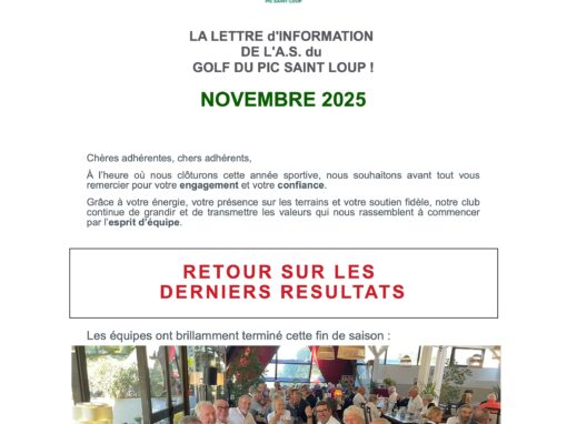 Lettre du mois de Novembre 2025
